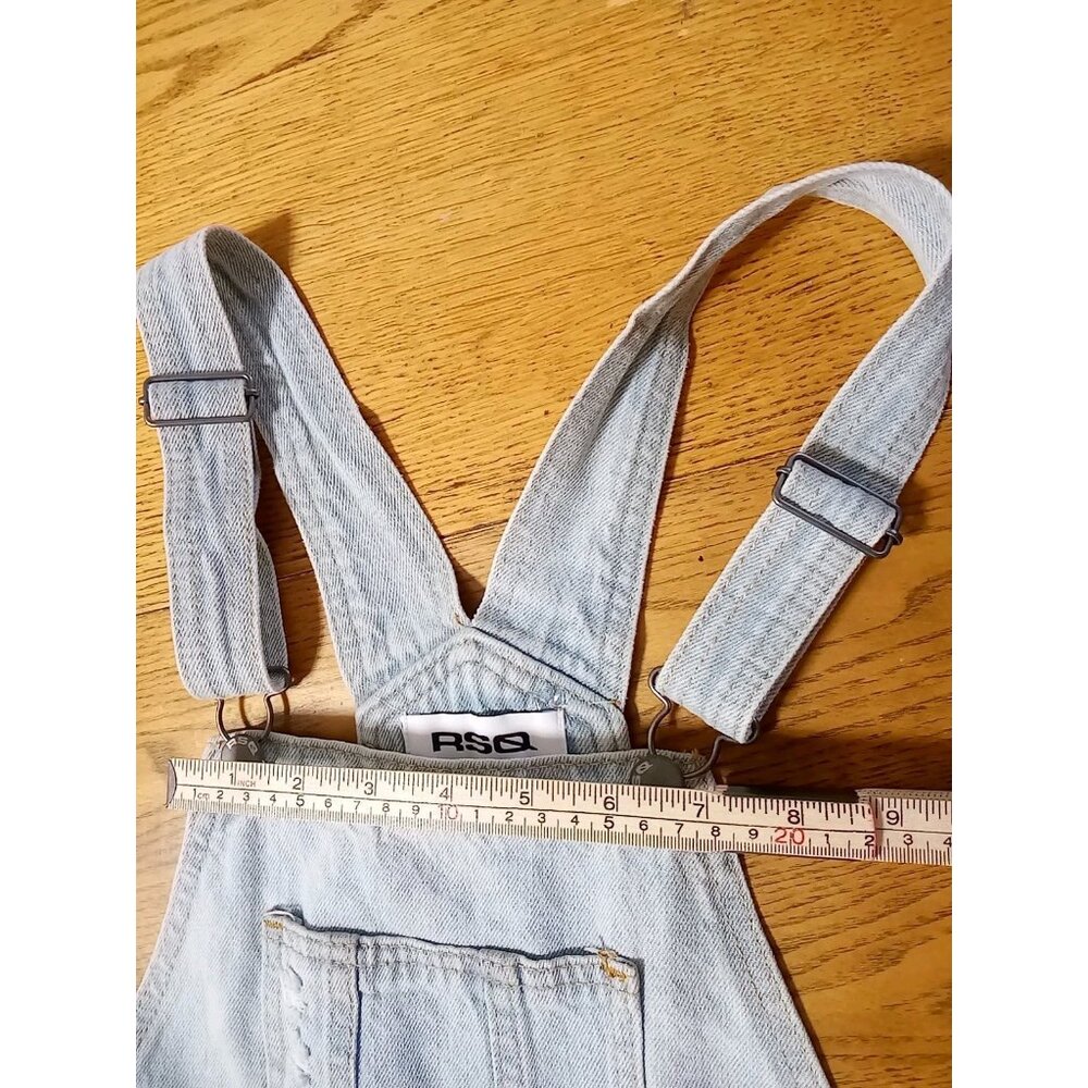 RSQ OVERALLS Jeans Womens SMALL / MEDIUM ? ? BLUE Preowned DISTRESSED Denim - Picture 6 of 10